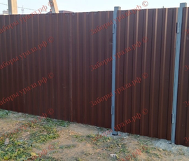 Мичуринский - забор из профлиста 37м и ворота распашные эконом